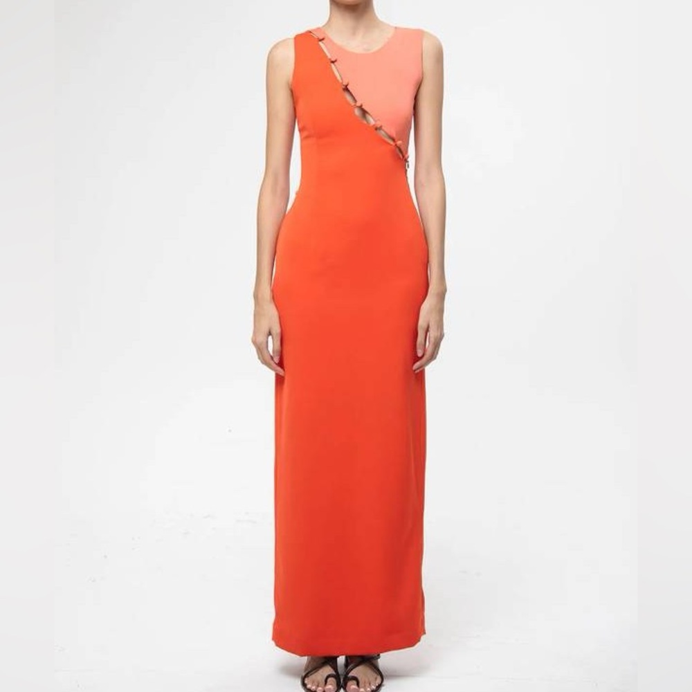 Elegant Orange Sleeveless Dress- NEW WITH TAGS